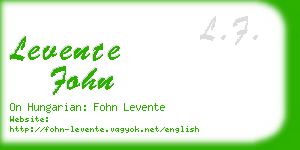 levente fohn business card